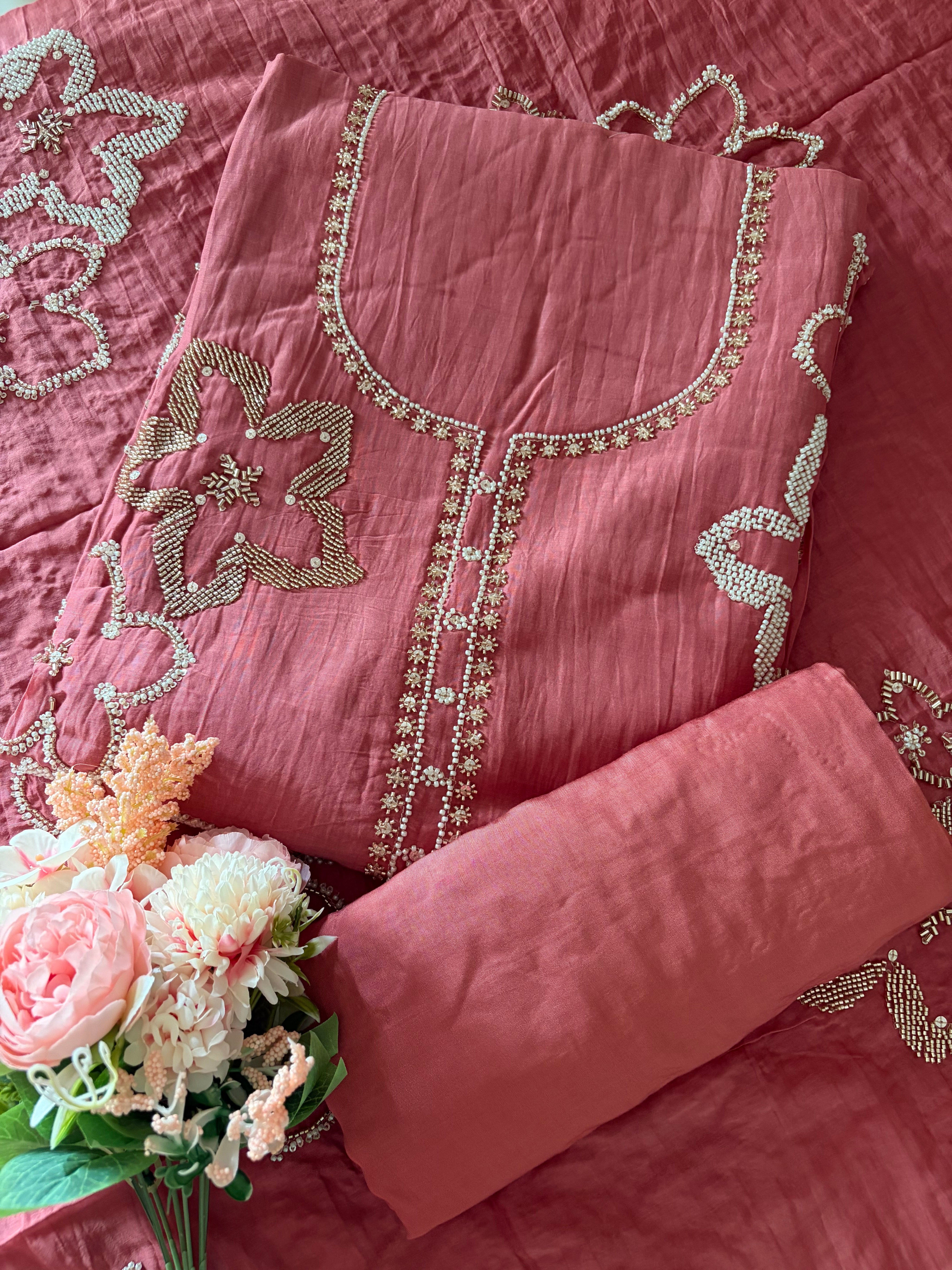 Mul Chanderi Unstitched suit