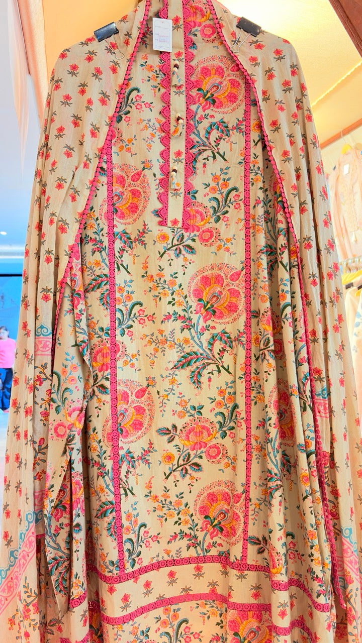 Printed Pure Cotton Unstitched suit