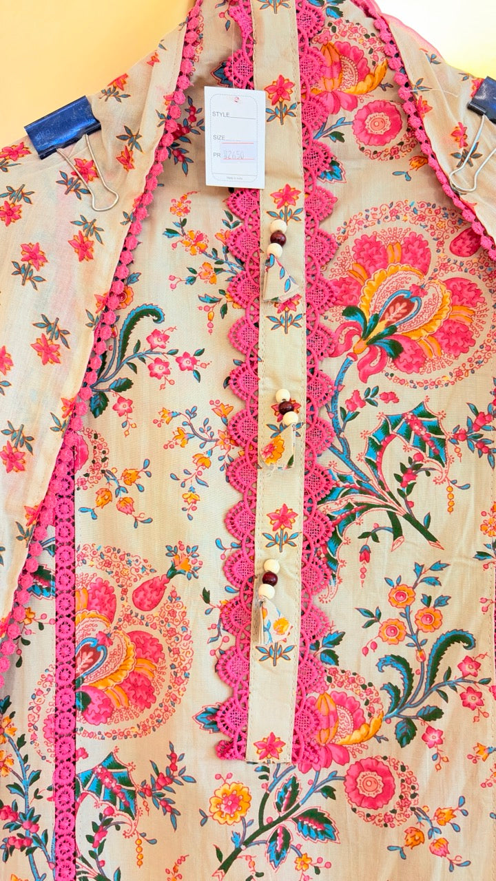 Printed Pure Cotton Unstitched suit