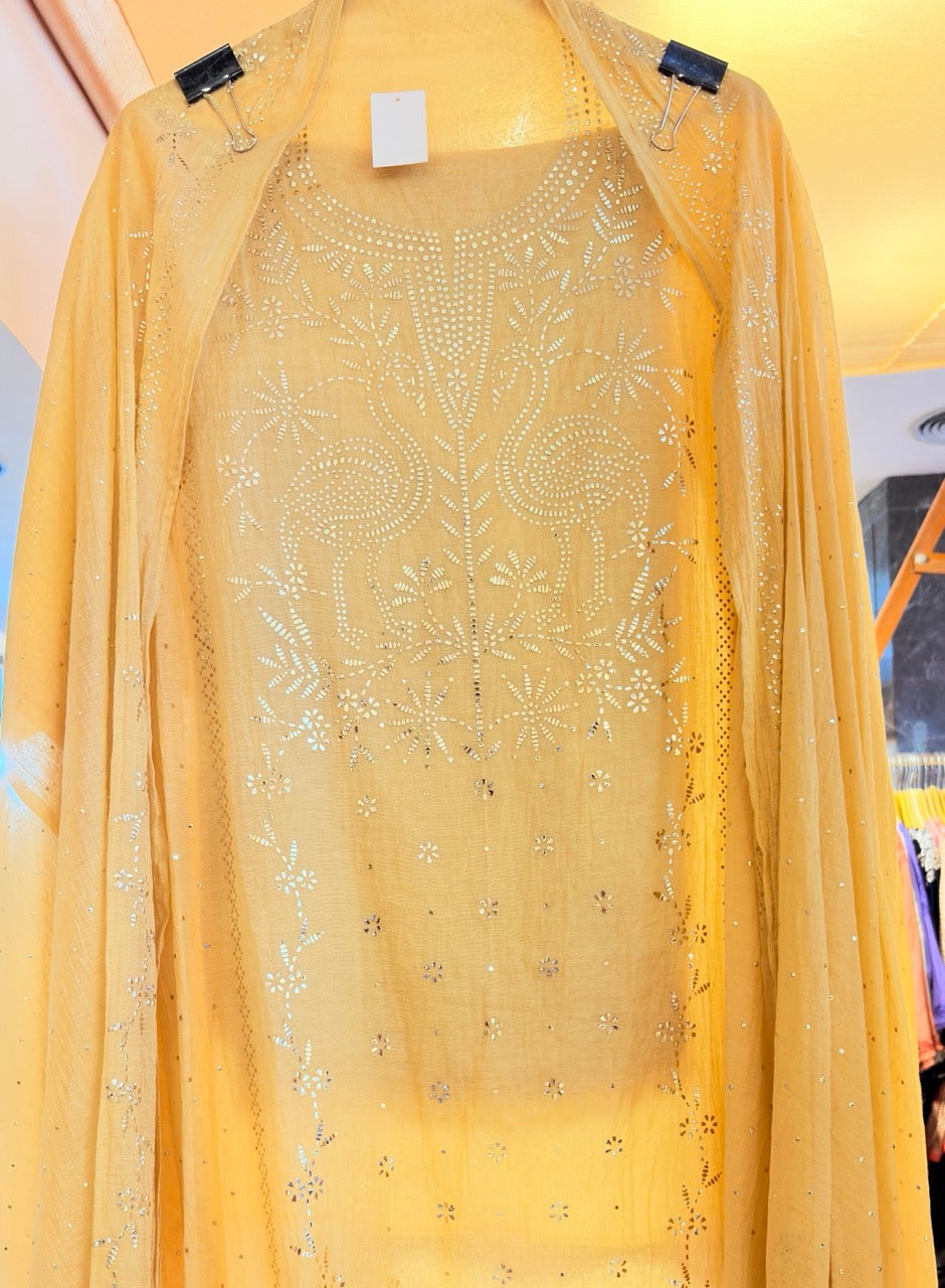 Mul Chanderi with Pitta work