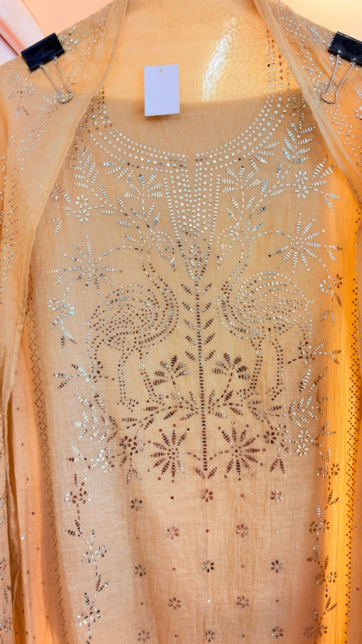 Mul Chanderi with Pitta work