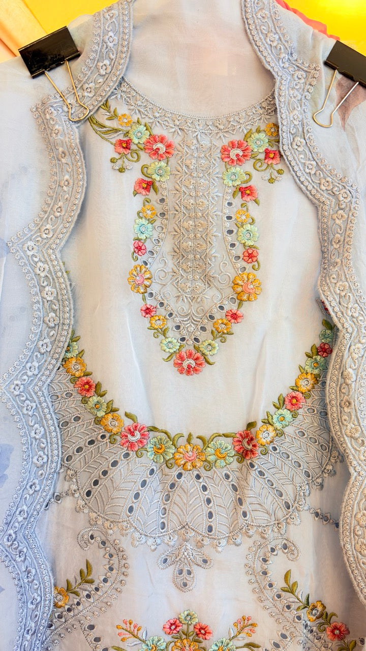 Soft organza Pakistani style Unstitched suit
