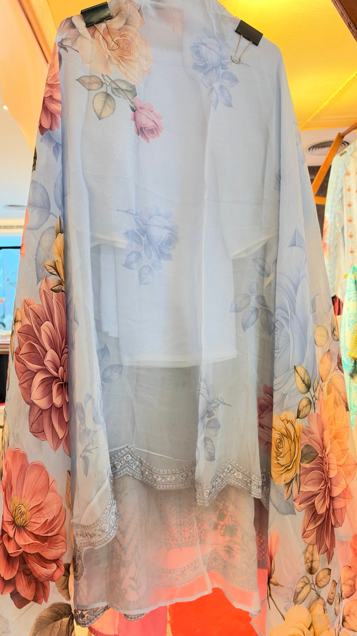 Soft organza Pakistani style Unstitched suit
