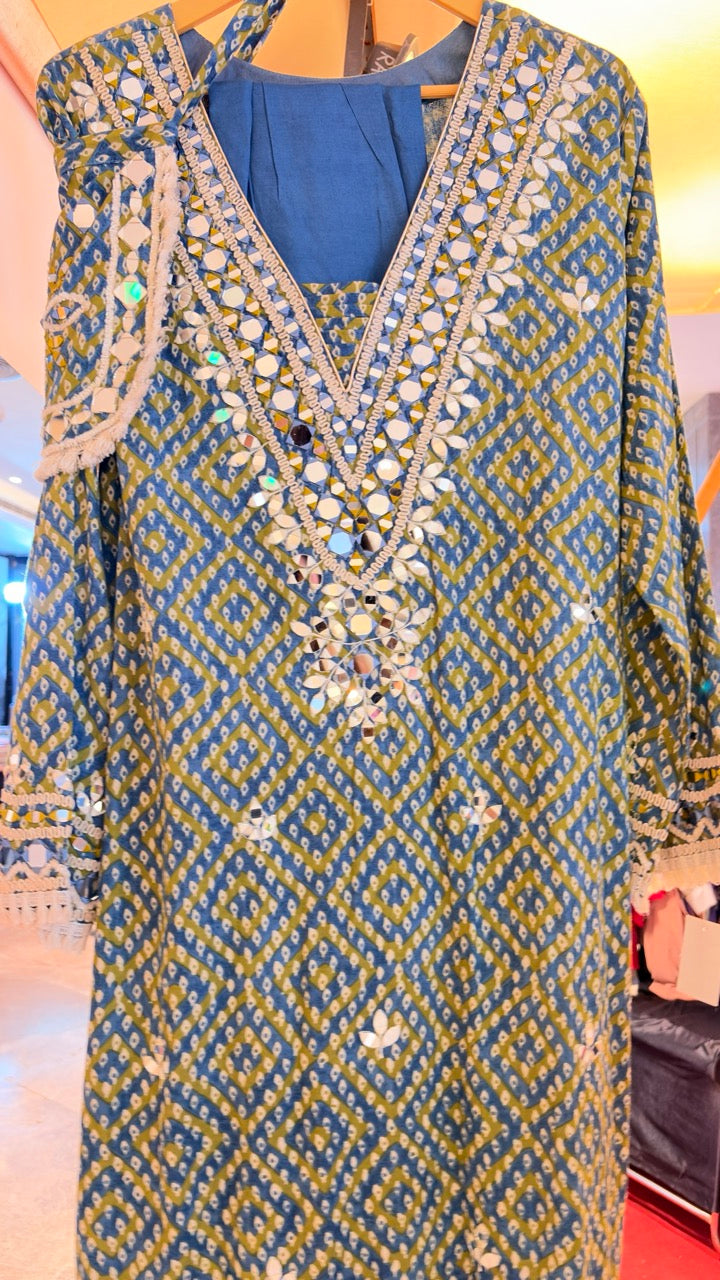 Fully Stitched Long Dress with Pants