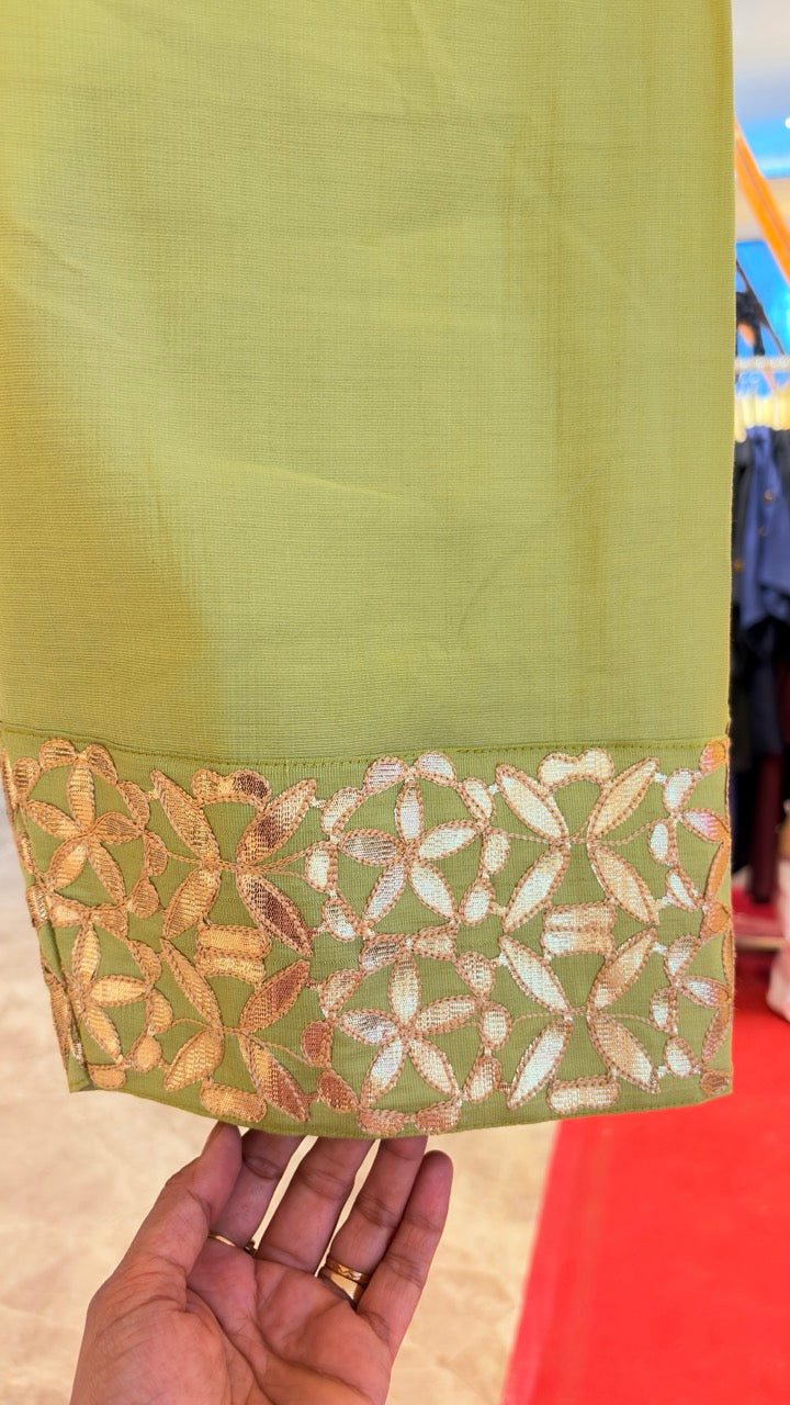 Fully Stitched Farshi Set with Gota work