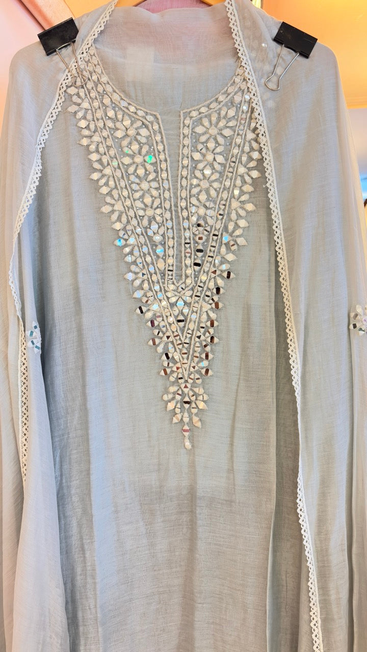 Mirror Embellished Mul Cotton suit