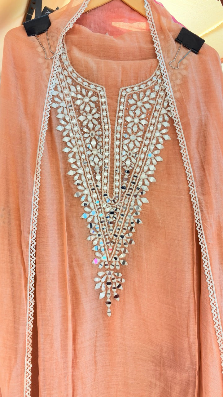 Mirror Embellished Mul Cotton suit