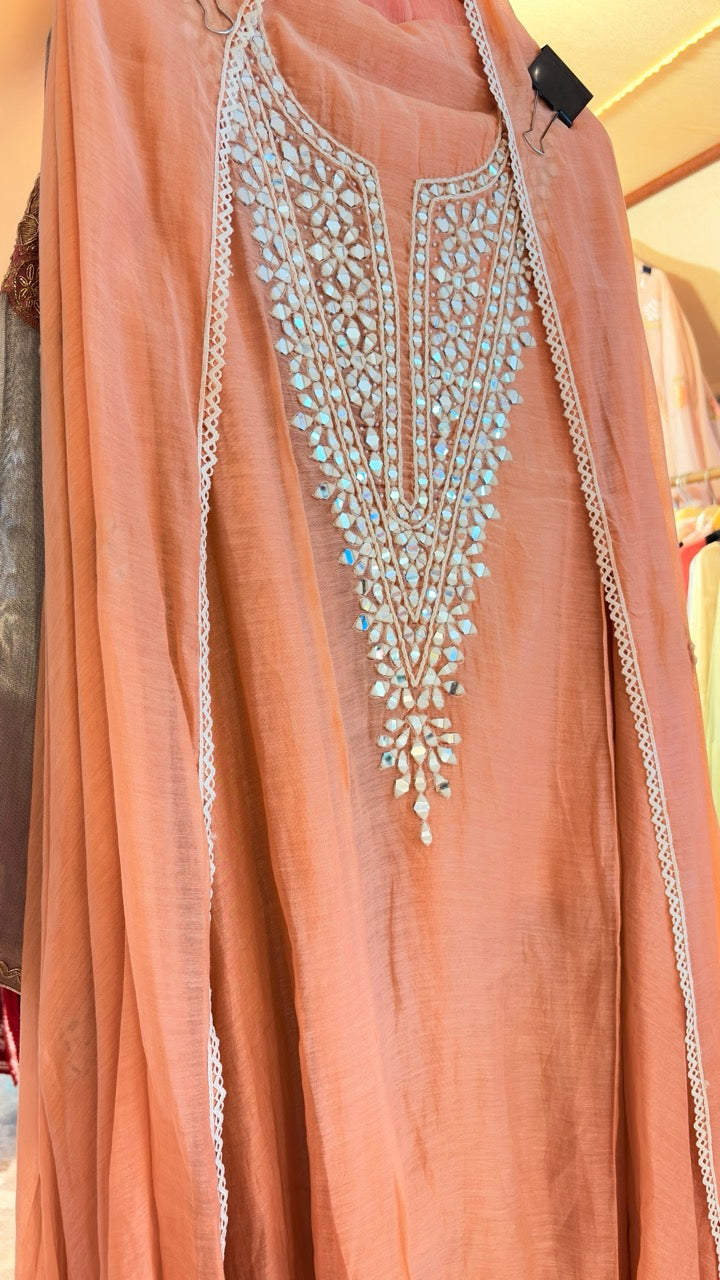 Mirror Embellished Mul Cotton suit
