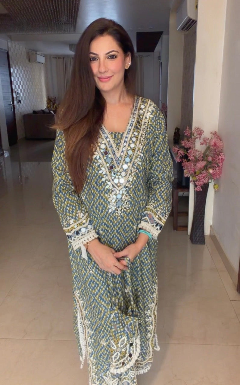 Fully Stitched Long Dress with Pants