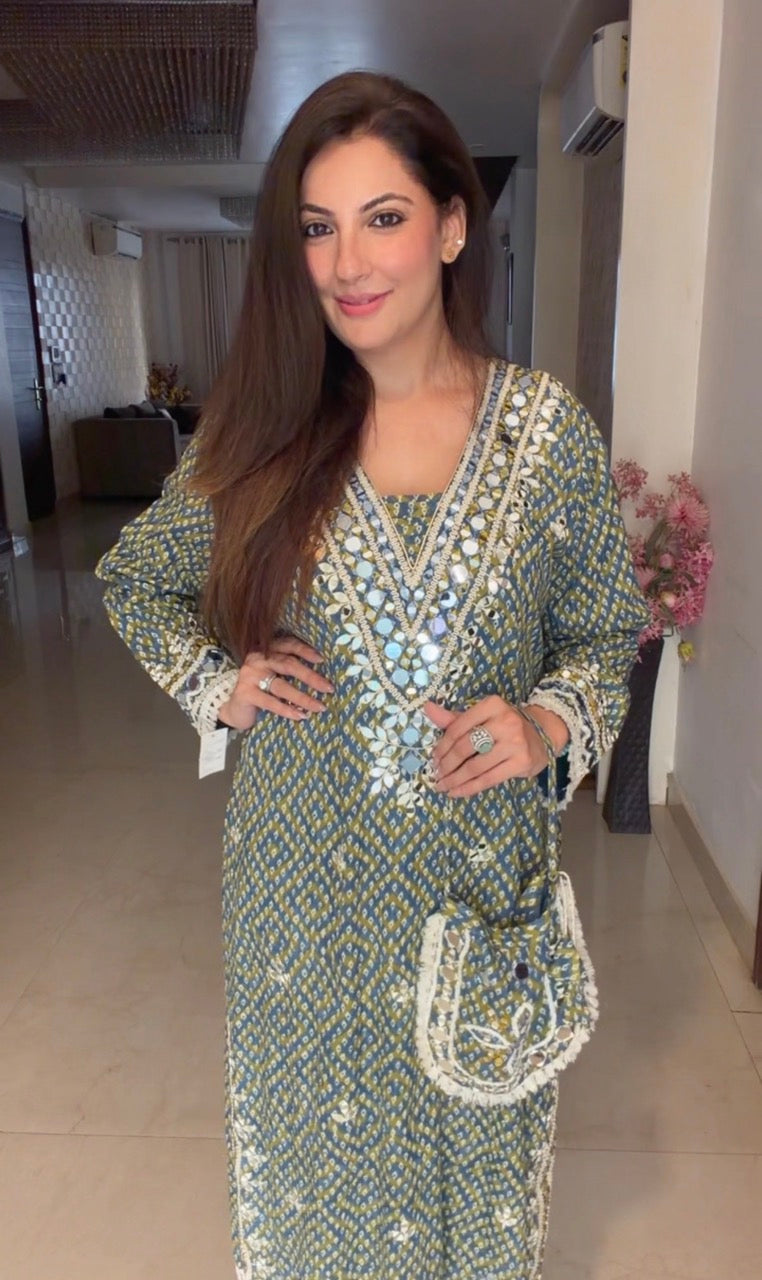 Fully Stitched Long Dress with Pants