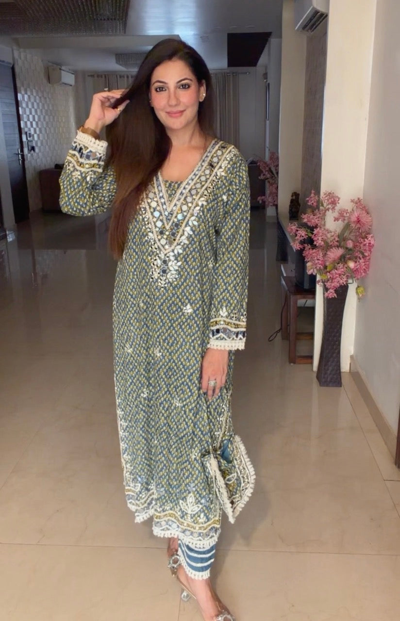 Fully Stitched Long Dress with Pants