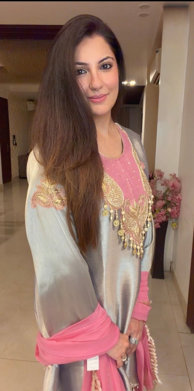 Fully Stitched Giraffe Tissue Farshi set
