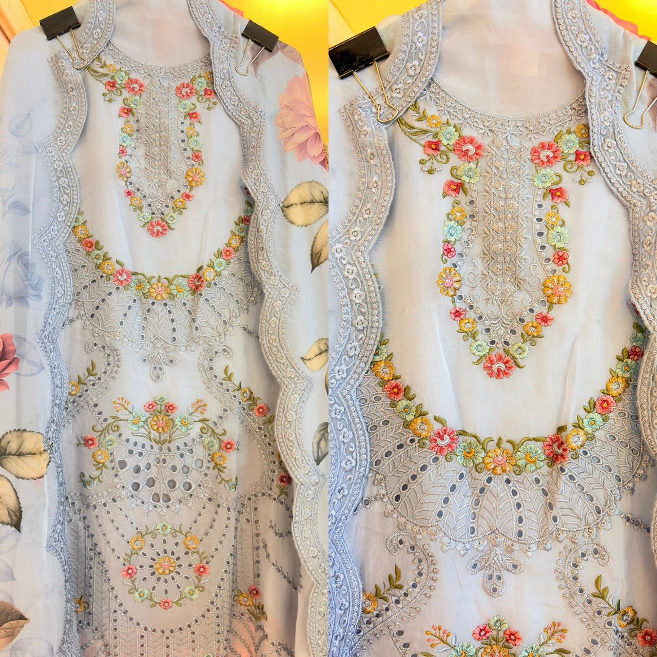 Soft organza Pakistani style Unstitched suit