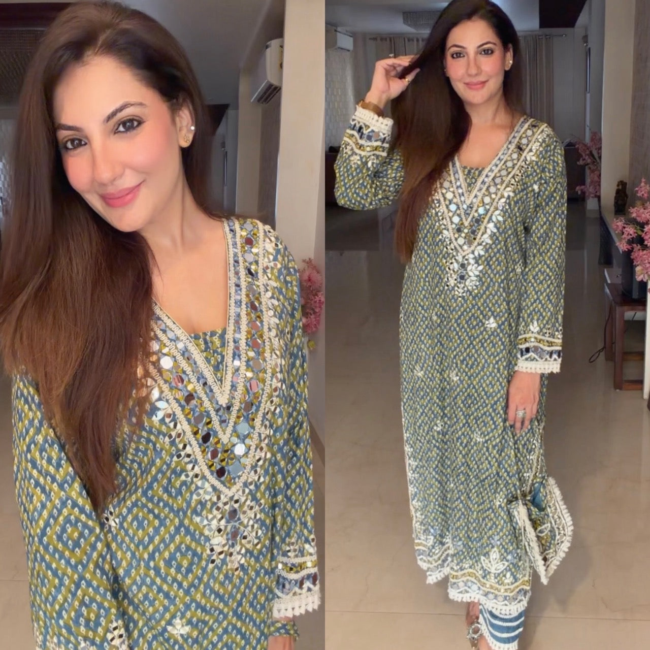 Fully Stitched Long Dress with Pants
