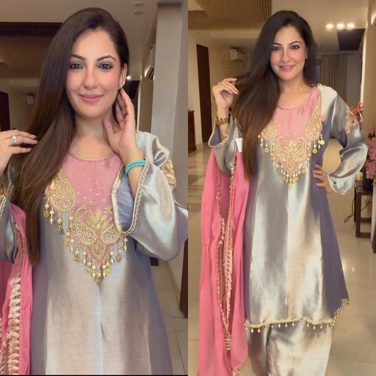 Fully Stitched Giraffe Tissue Farshi set