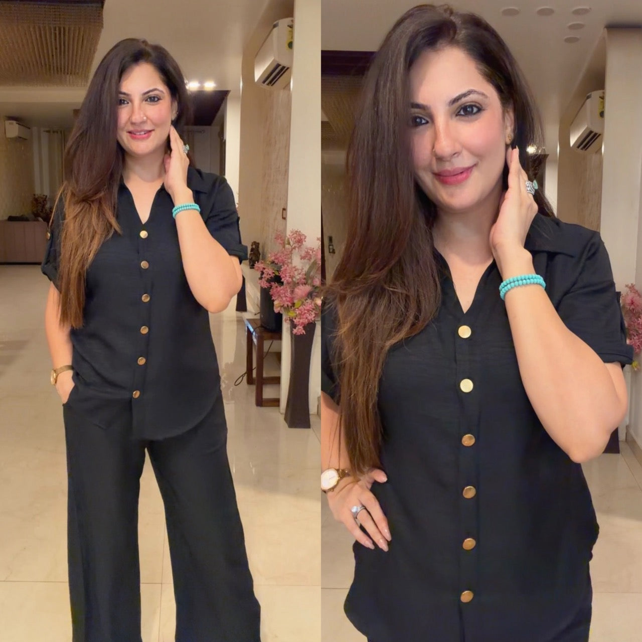 Western co Ord set -Black